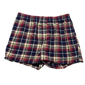 Vintage 90s Abercrombie And Fitch Outdoor Red Plaid Boxer Style Shorts Size XL